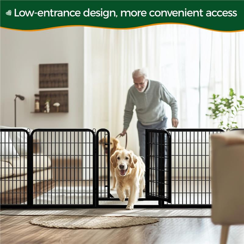 【Heavy Duty】Yaheetech Dog Playpen 6/8/12/16 Panels Metal Pet Playpen, Outdoor Indoor Dog Exercise Barrier Fence, 24/32/40/47 Inch
