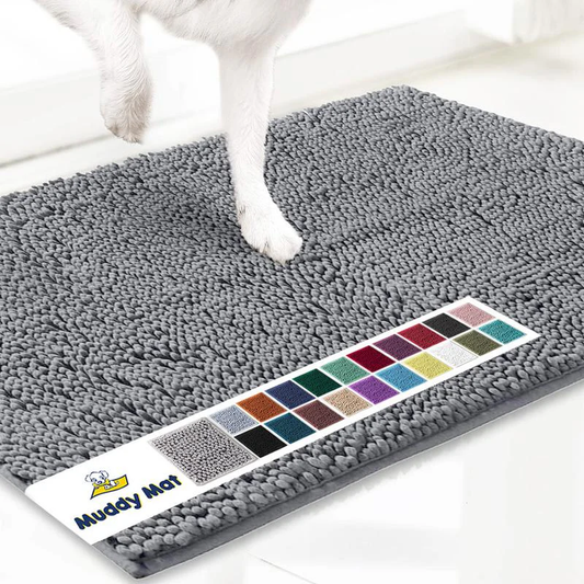 Muddy Mat Shown on TV – Super Absorbent Microfiber Dog Door Mat for Muddy Paws, Non-Slip Washable Pet Rug, Quick Dry Chenille Entryway Carpet, Machine Washable Indoor Outdoor Mat