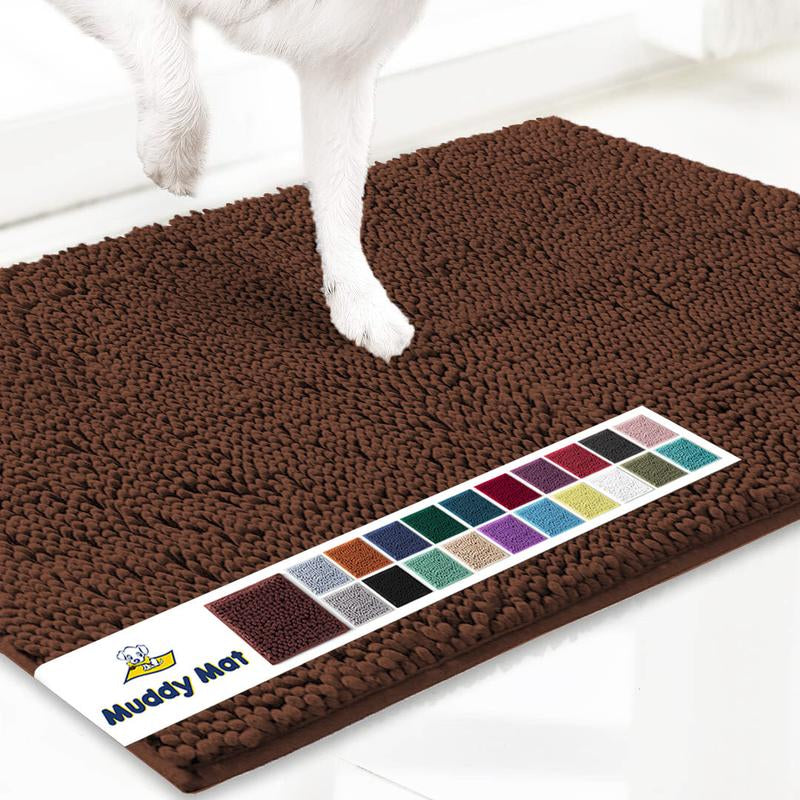 Muddy Mat Shown on TV – Super Absorbent Microfiber Dog Door Mat for Muddy Paws, Non-Slip Washable Pet Rug, Quick Dry Chenille Entryway Carpet, Machine Washable Indoor Outdoor Mat