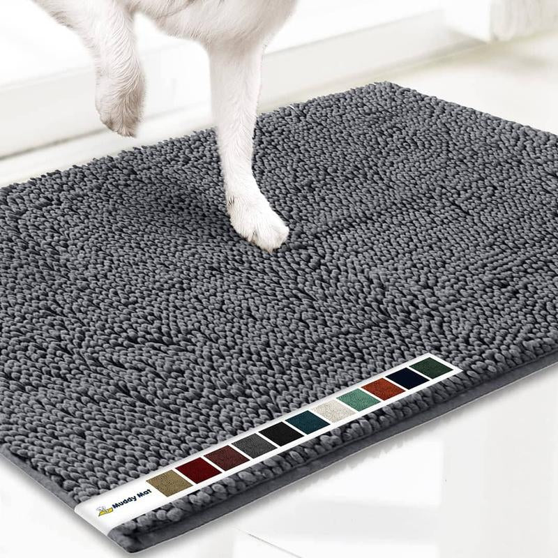 Muddy Mat Shown on TV – Super Absorbent Microfiber Dog Door Mat for Muddy Paws, Non-Slip Washable Pet Rug, Quick Dry Chenille Entryway Carpet, Machine Washable Indoor Outdoor Mat