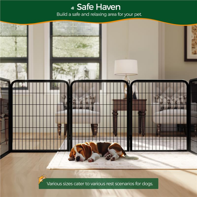 【Heavy Duty】Yaheetech Dog Playpen 6/8/12/16 Panels Metal Pet Playpen, Outdoor Indoor Dog Exercise Barrier Fence, 24/32/40/47 Inch