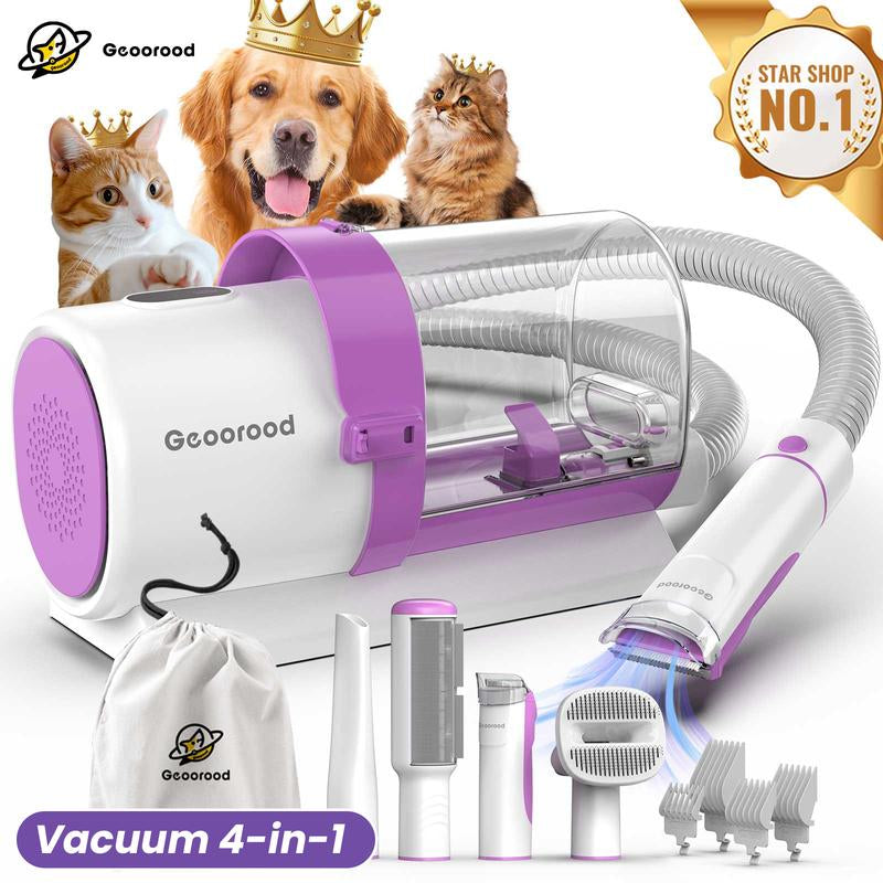 【Geoorood】Dog Grooming Vacuum Kit, Pet Grooming Vacuum with Clipper Nail Grinder, 2.5L Dust Cup Dog Deshedding Vacuum Brush with 4-6 Pet Grooming Tools for Shedding Pet Hair, Professional Pet Grooming Vacuum Kit#Septemberrestock#Fallfreshness