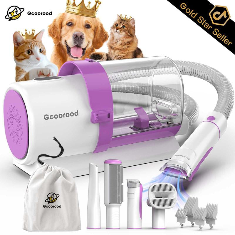 【Geoorood】Dog Grooming Vacuum Kit, Pet Grooming Vacuum with Clipper Nail Grinder, 2.5L Dust Cup Dog Deshedding Vacuum Brush with 4-6 Pet Grooming Tools for Shedding Pet Hair, Professional Pet Grooming Vacuum Kit#Septemberrestock#Fallfreshness