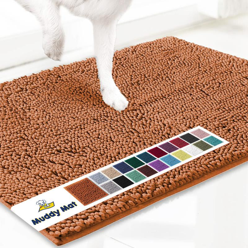 Muddy Mat Shown on TV – Super Absorbent Microfiber Dog Door Mat for Muddy Paws, Non-Slip Washable Pet Rug, Quick Dry Chenille Entryway Carpet, Machine Washable Indoor Outdoor Mat